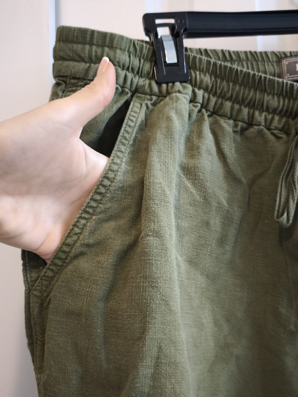 J Crew Point Sur Linen Olive Green Drawstring Waist Pants - Picture 7 of 8